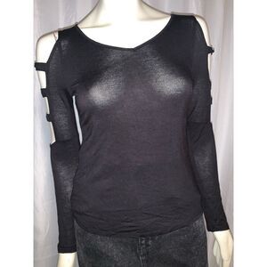 Vintage 90’s Y2K Black Cut Out Top Large